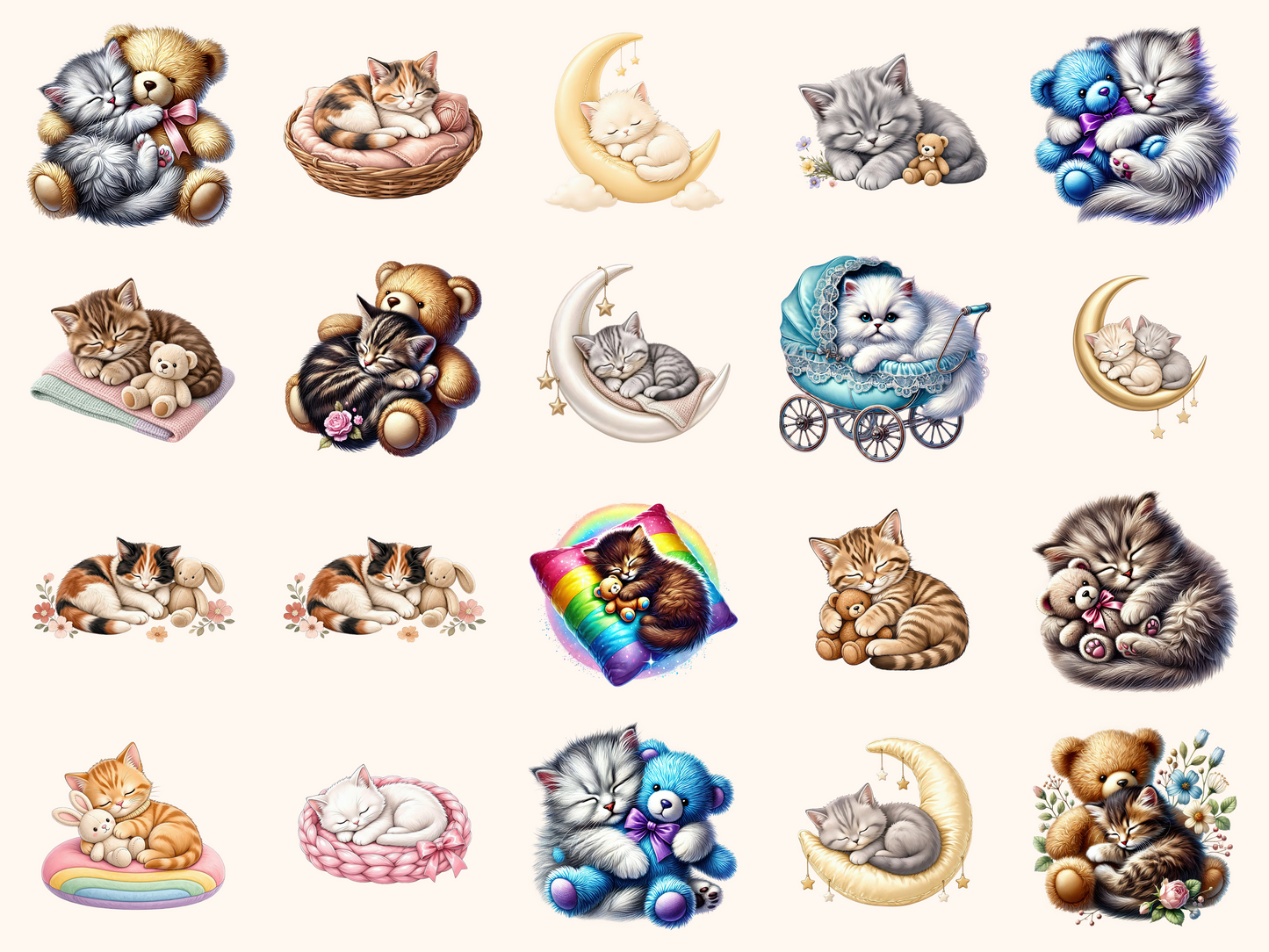 Sleepy Cats Clipart