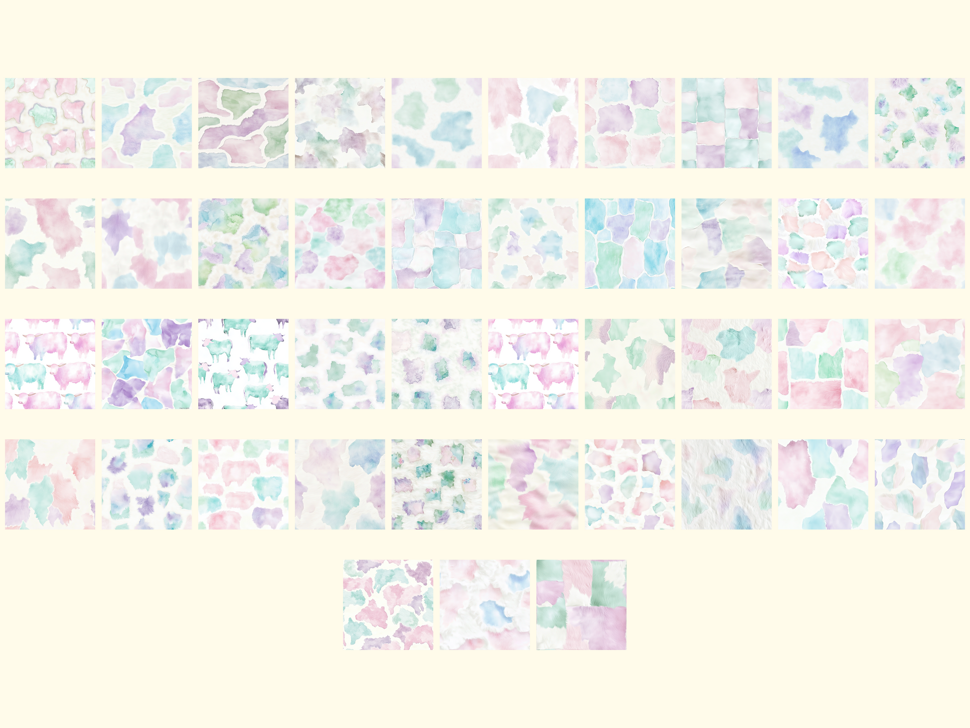 Pastel Cowhide Digital Paper