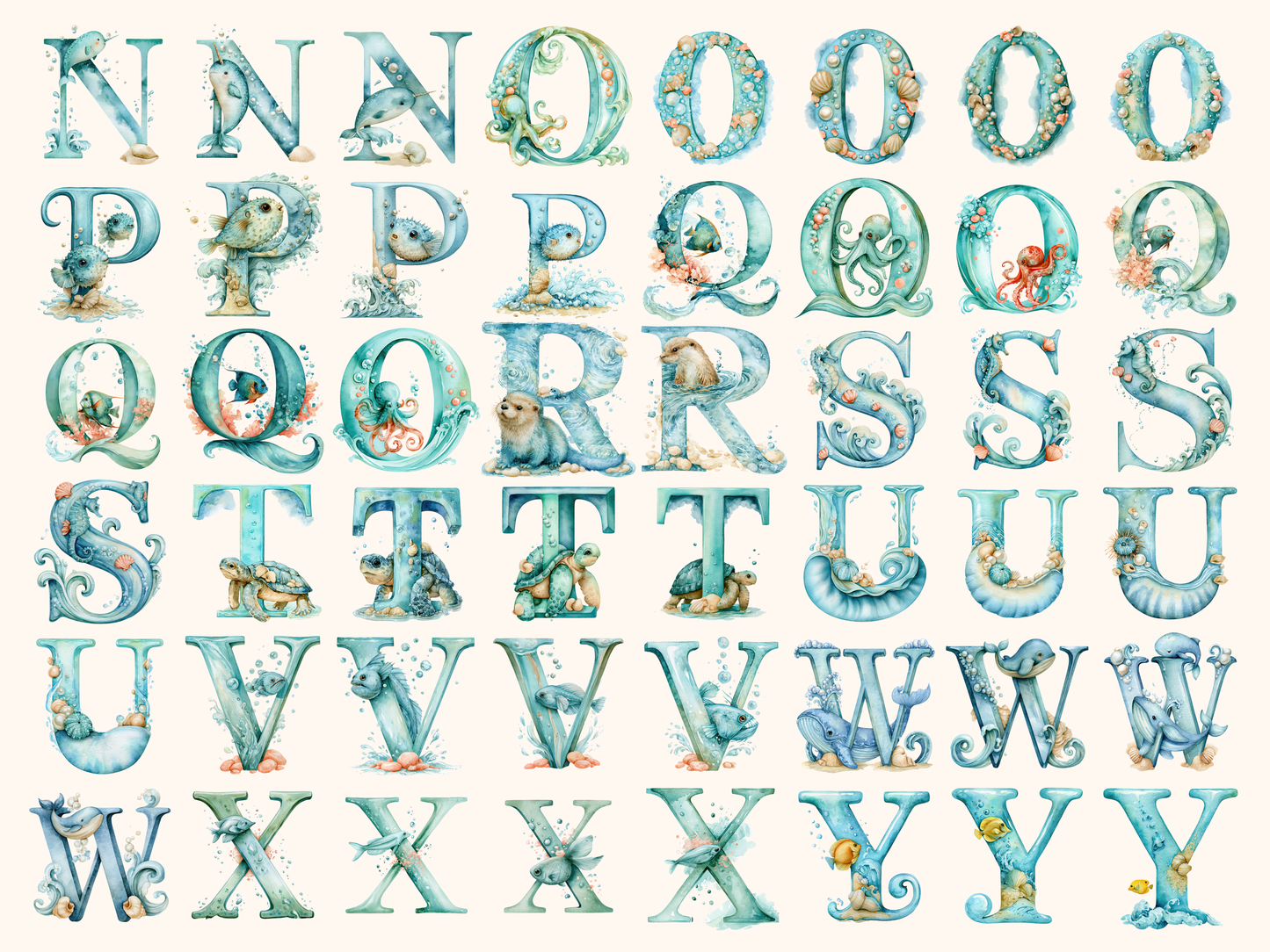 Aquatic Alphabet & Numbers