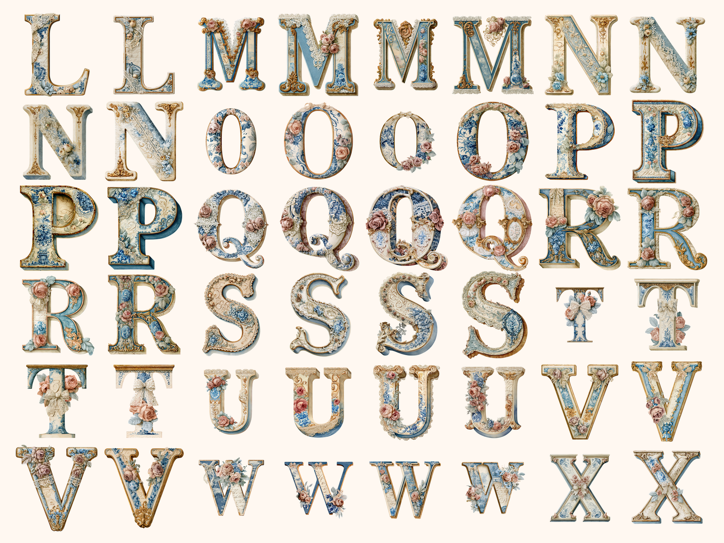 Vintage French Alphabet & Numbers