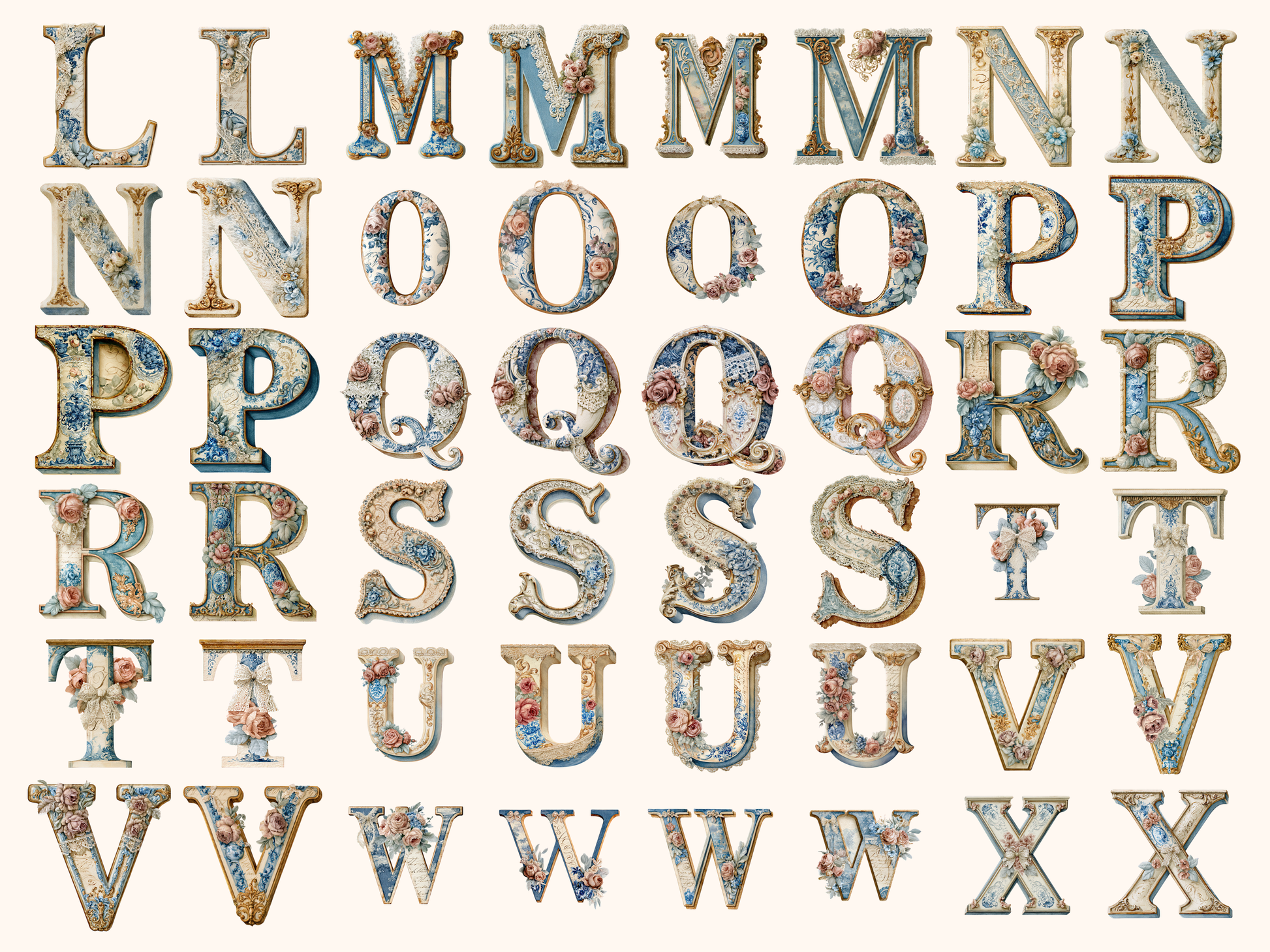 Vintage French Alphabet & Numbers