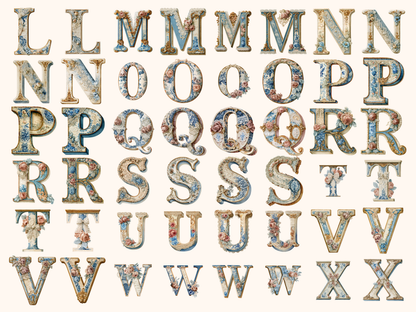 Vintage French Alphabet & Numbers