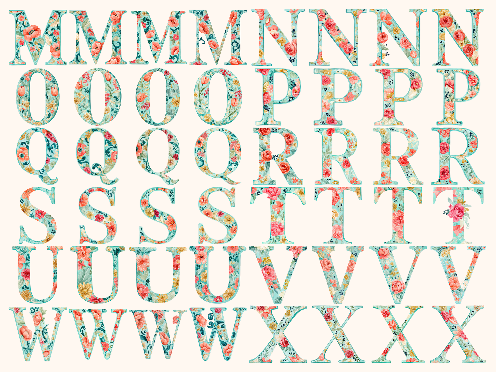 Floral Alphabet & Numbers