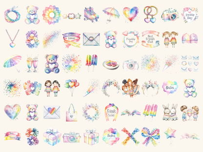 Friendship Day Watercolor Clipart