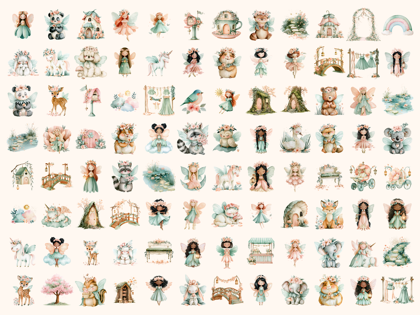 Fairy Land Watercolor Clipart
