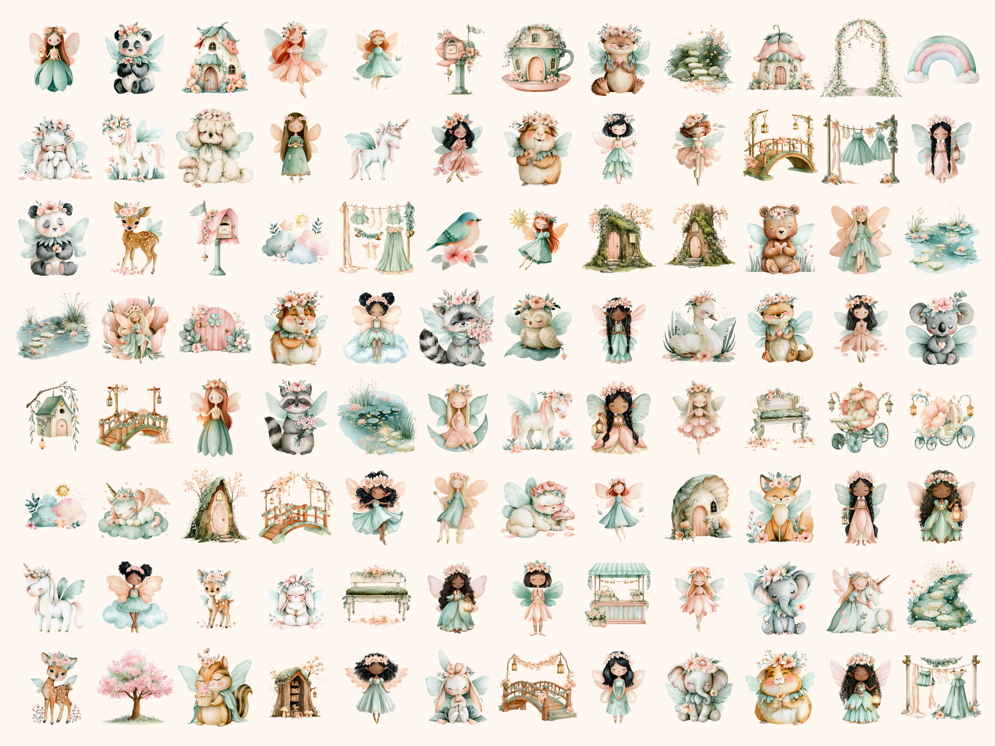 Fairy Land Watercolor Clipart