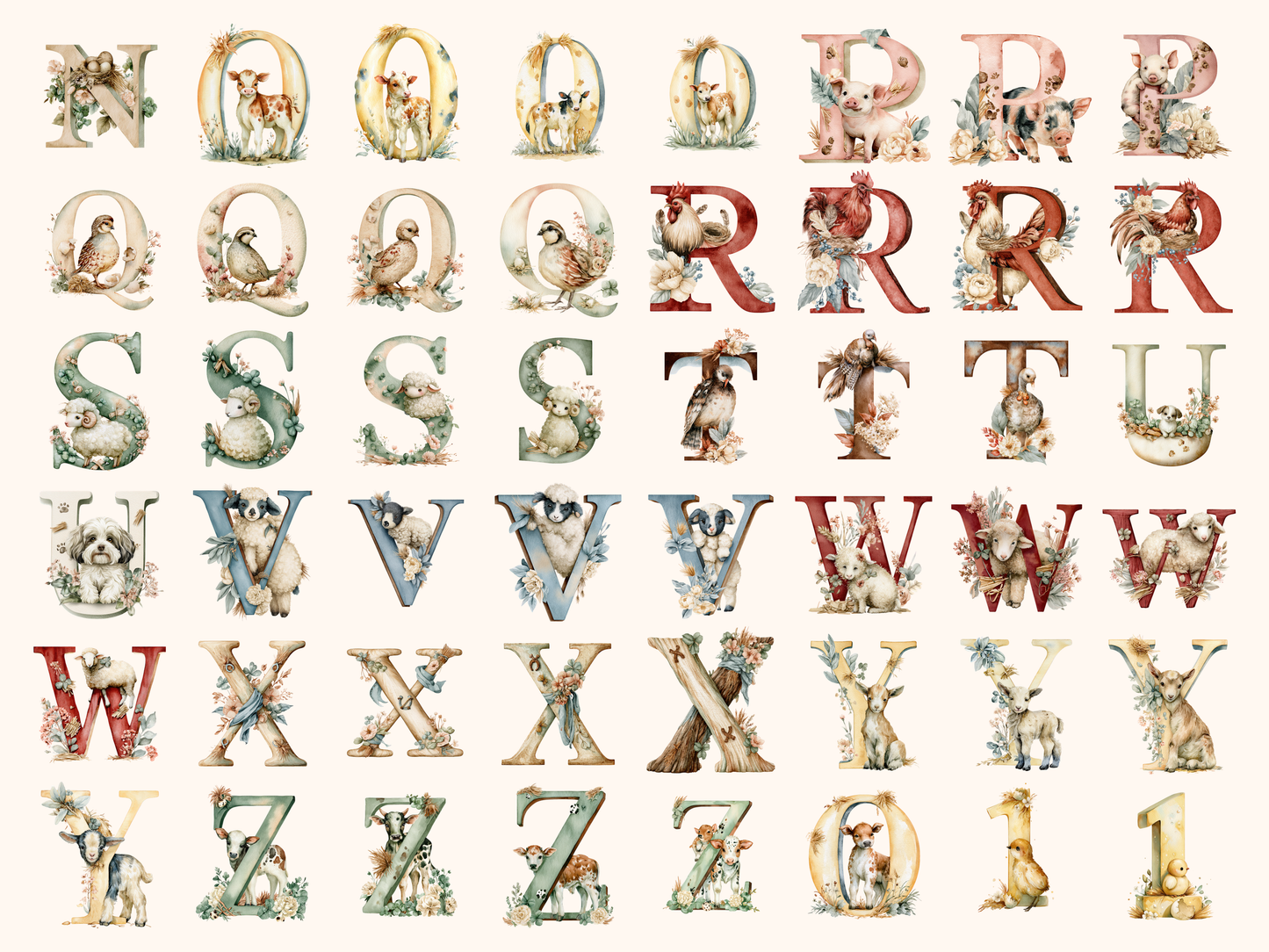 Farm Animals Alphabet & Numbers