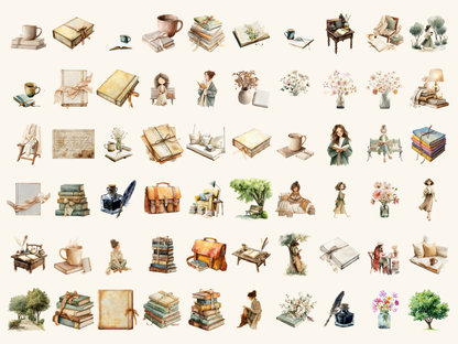 Poetcore Girls Watercolor Clipart