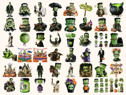 Frankenstein Watercolor Clipart