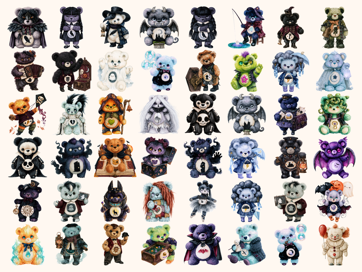 Scare Bears Watercolor Clipart — listing preview 2