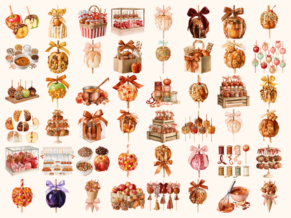 Caramel Apple Shop Watercolor Clipart