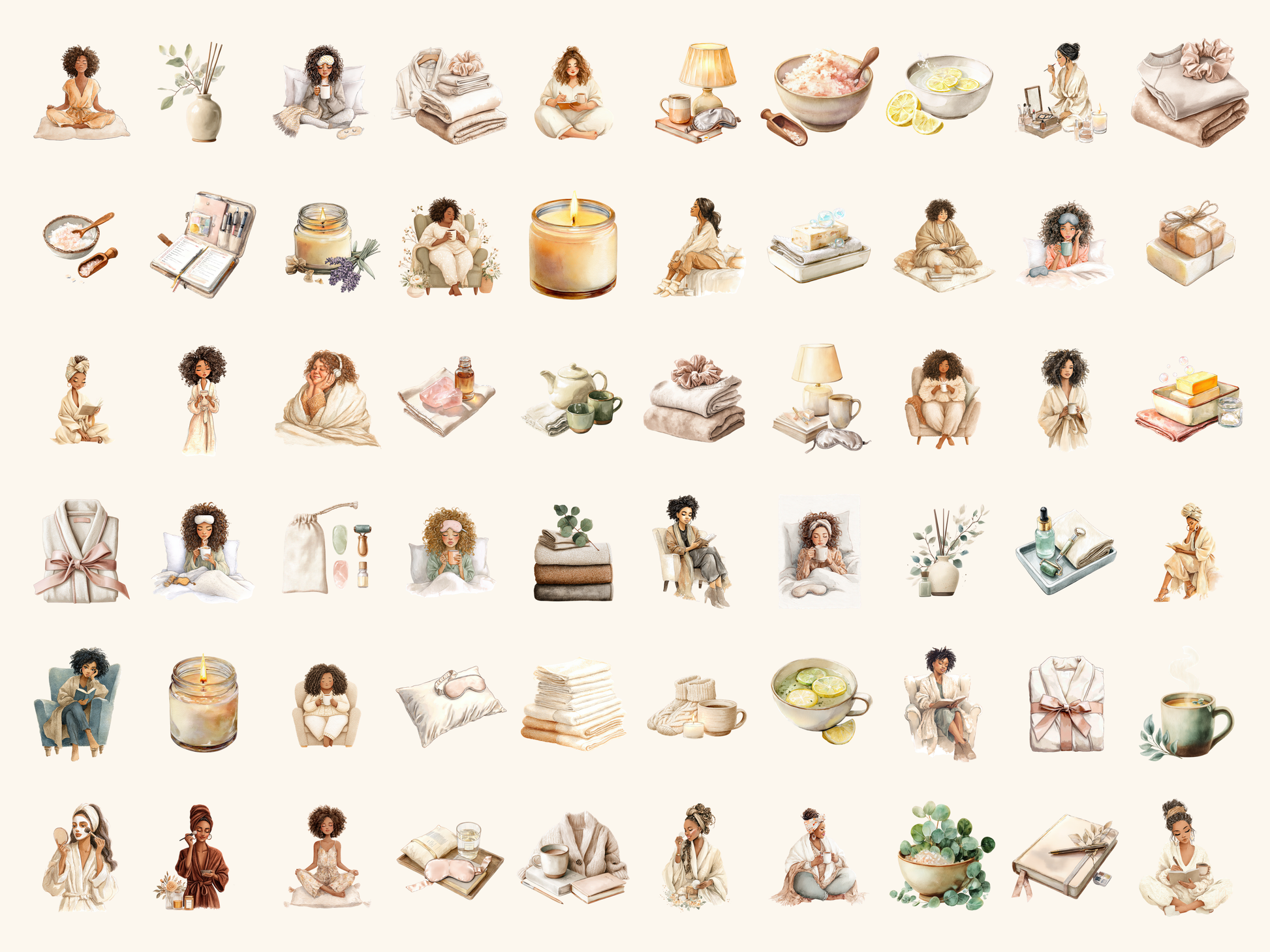 Self Care Watercolor Clipart
