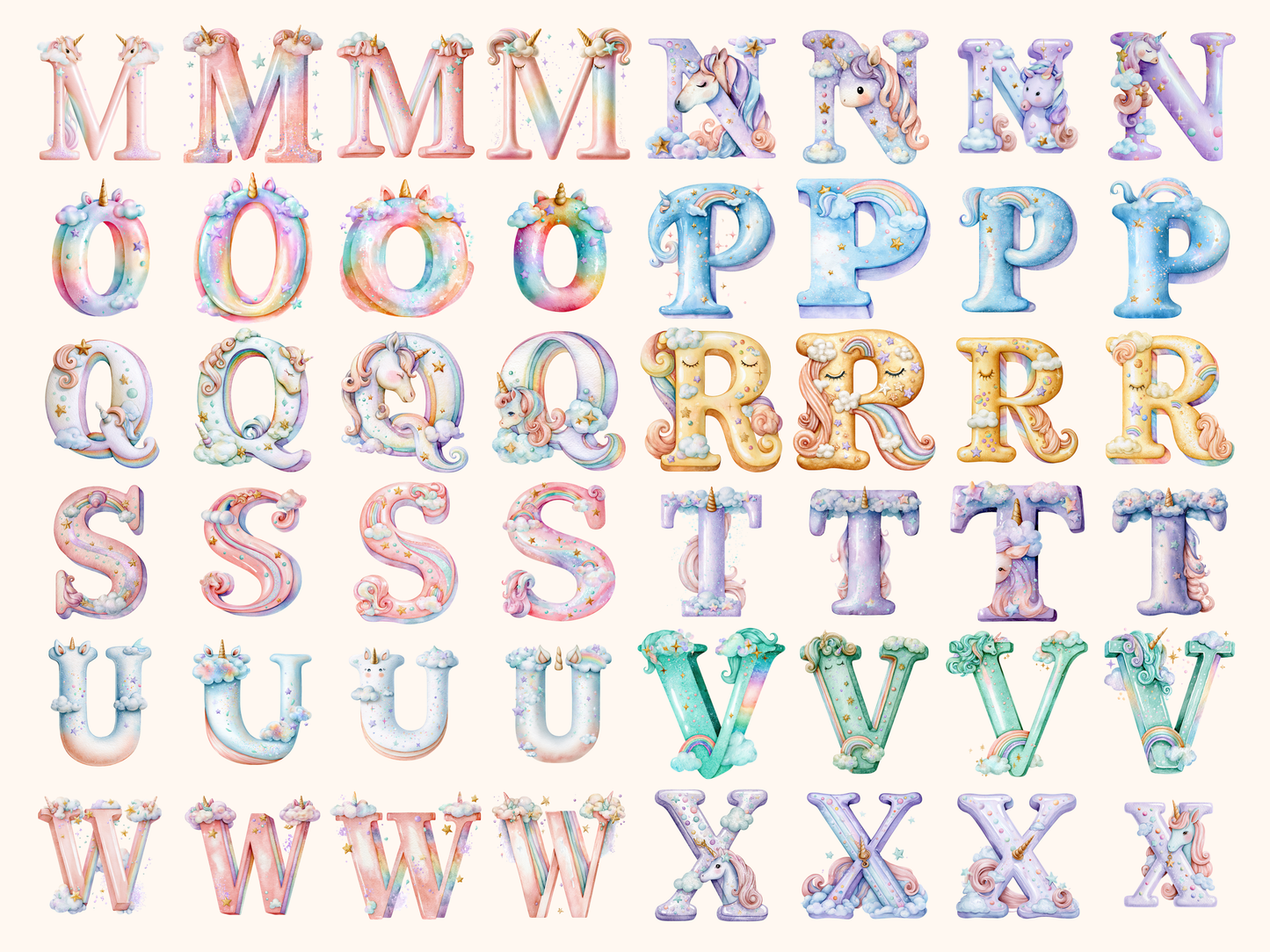 Unicorn Rainbow Alphabet & Numbers
