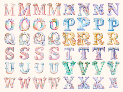Unicorn Rainbow Alphabet & Numbers