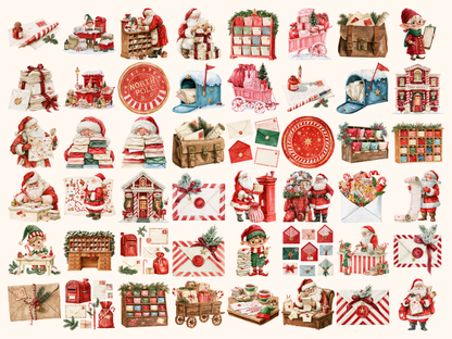 Santa’s Post Office Watercolor Clipart