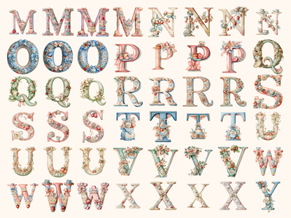 Garden Tea Party Alphabet & Numbers