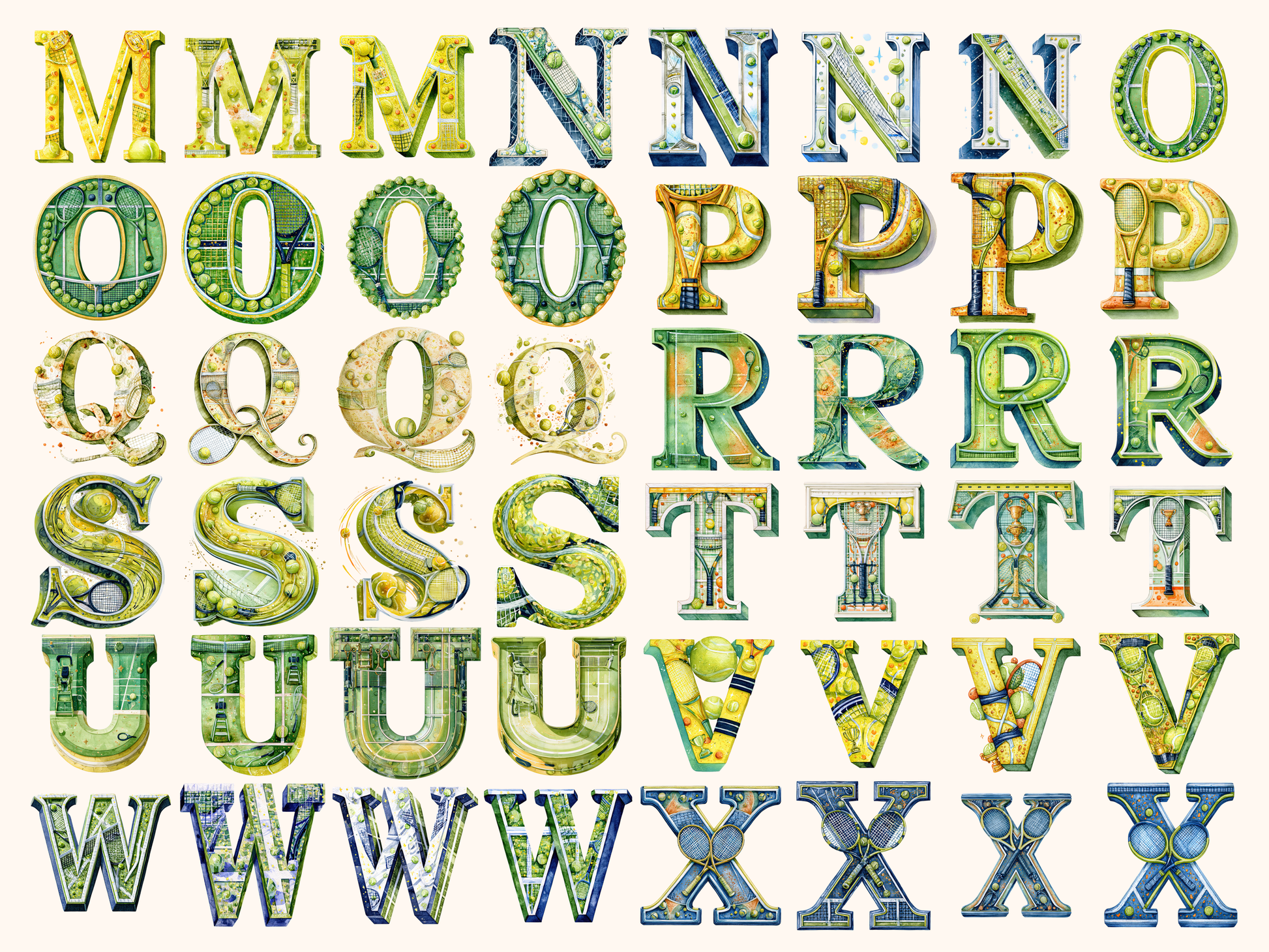 Tennis Alphabet & Numbers