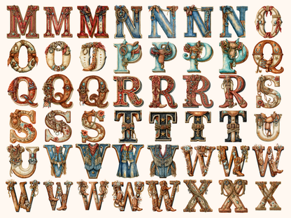 Rodeo Cowboy Alphabet & Numbers
