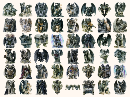 Gargoyles Watercolor Clipart