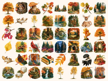 Autumn Forests Watercolor Clipart