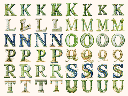 Golf Alphabet & Numbers
