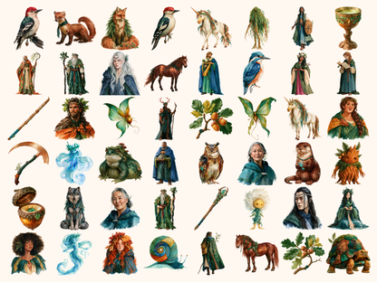 Druids Watercolor Clipart