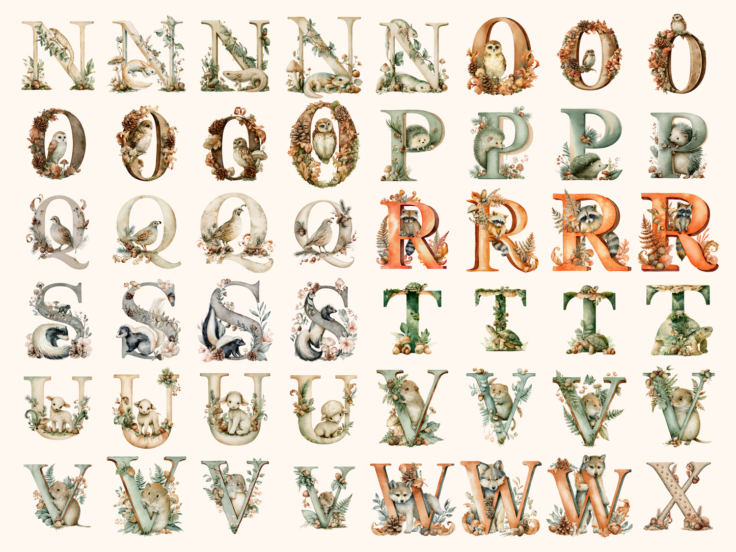 Woodland Animals Alphabet & Numbers