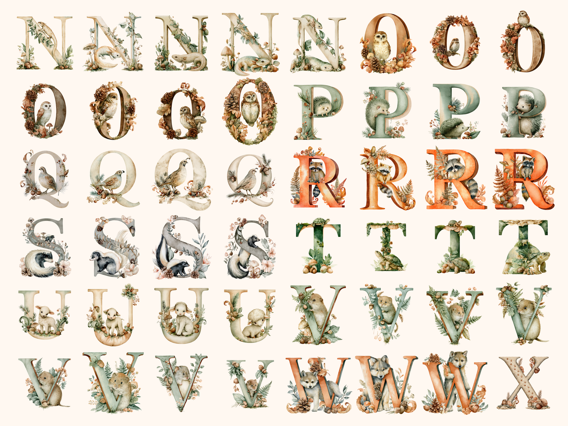 Woodland Animals Alphabet & Numbers