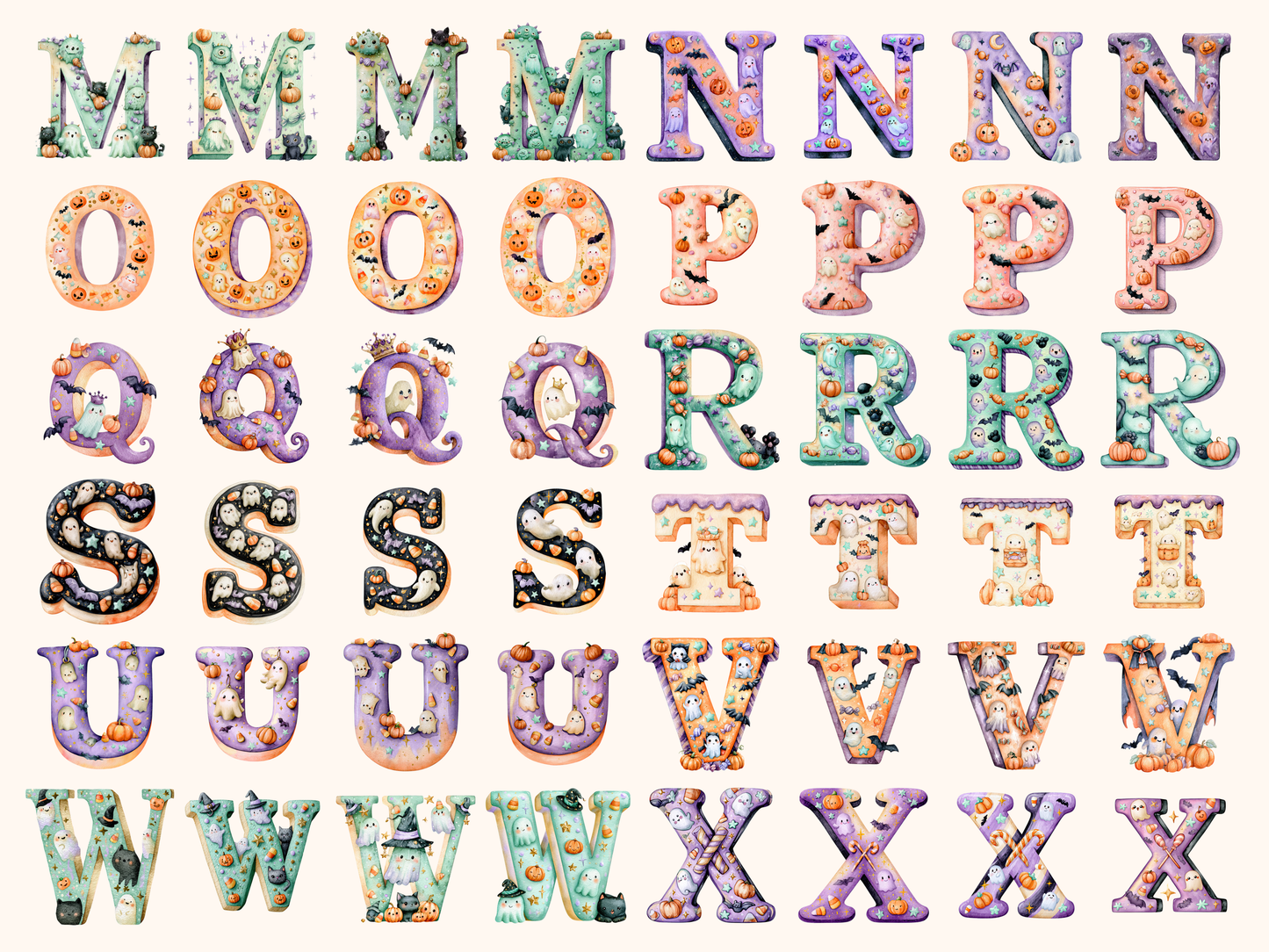 Halloween Cute Alphabet & Numbers