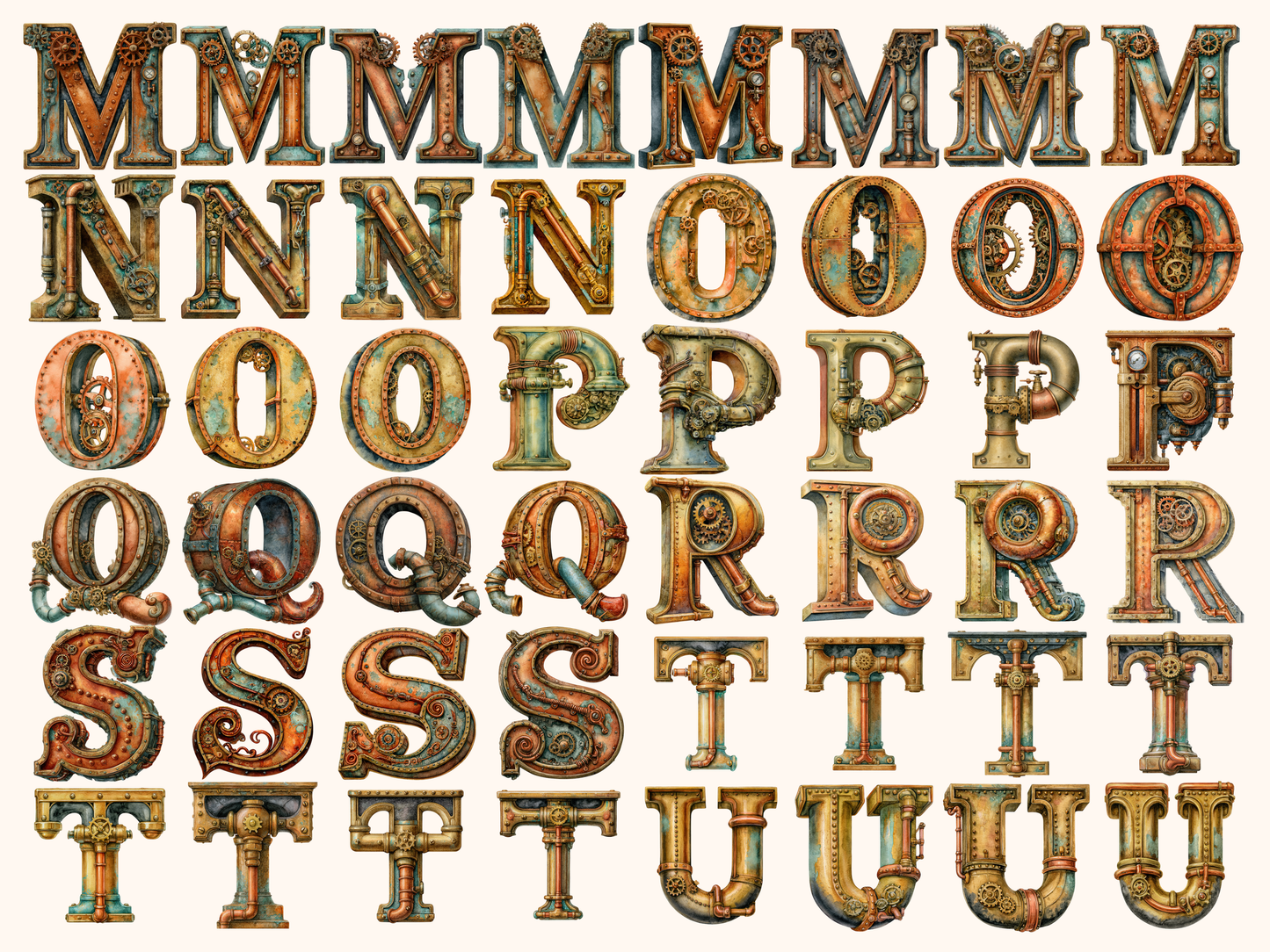 Steampunk Alphabet & Numbers
