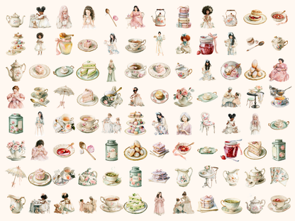 Tea Party Watercolor Clipart