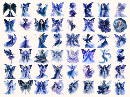 Celestial Fairies Watercolor Clipart