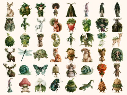 Forest Spirits Watercolor Clipart