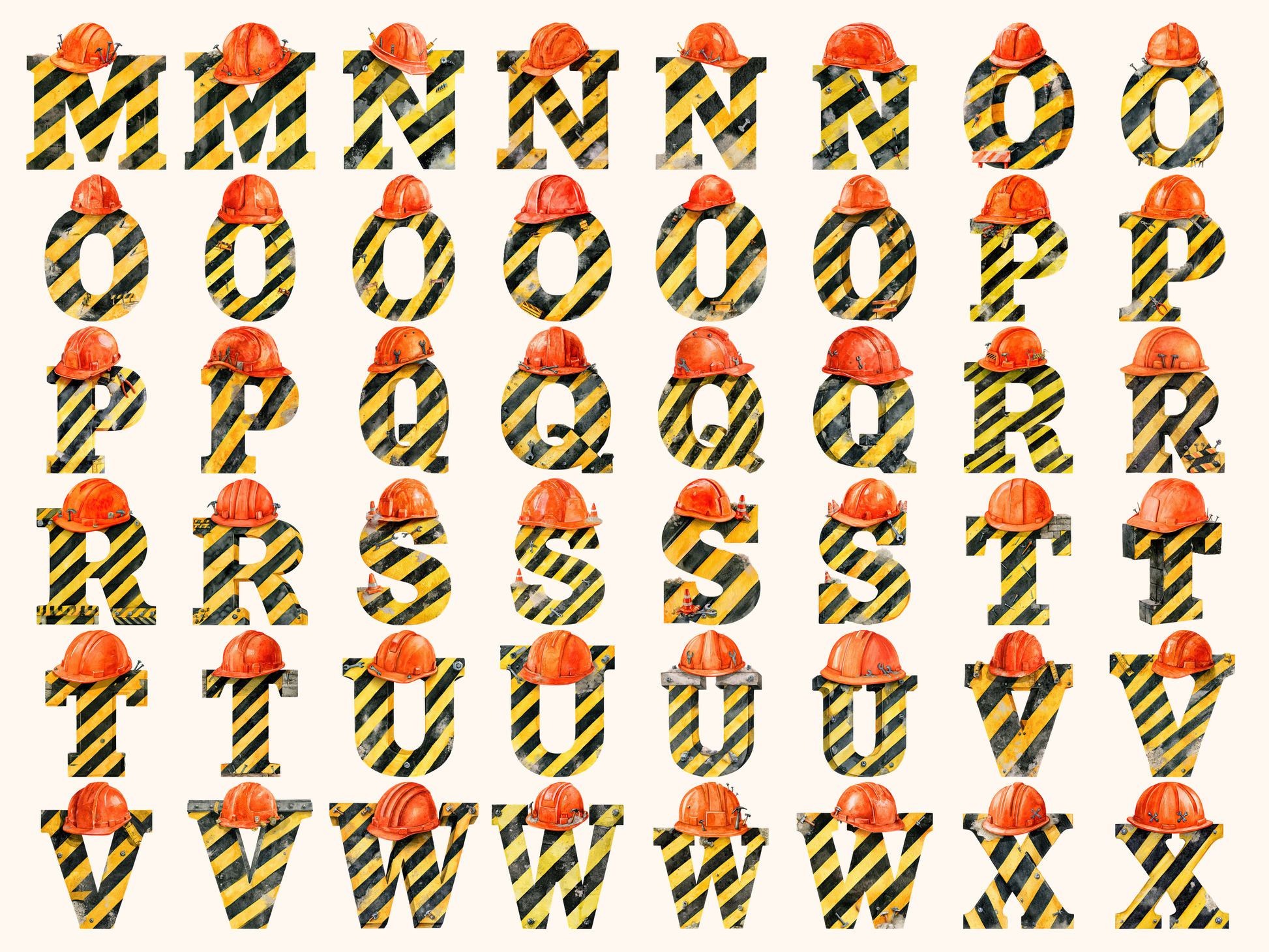 Construction Alphabet & Numbers
