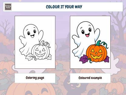 Halloween Coloring Book — COLORING PAGE AND EXAMPLE