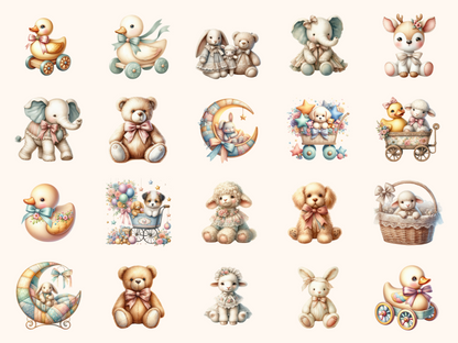 Vintage Toy Animals Clipart