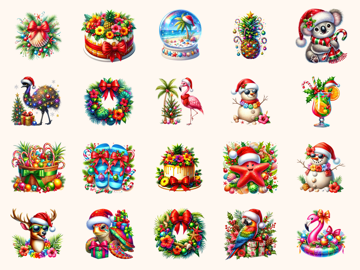 Tropical Christmas Clipart