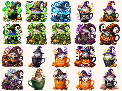 Halloween Cup Gnomes Clipart
