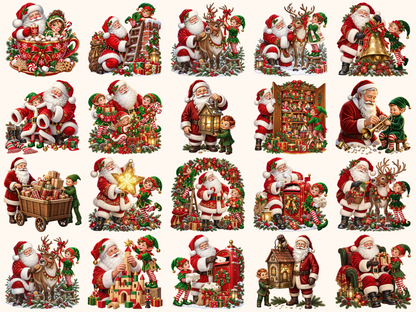 Santa & Elves Clipart