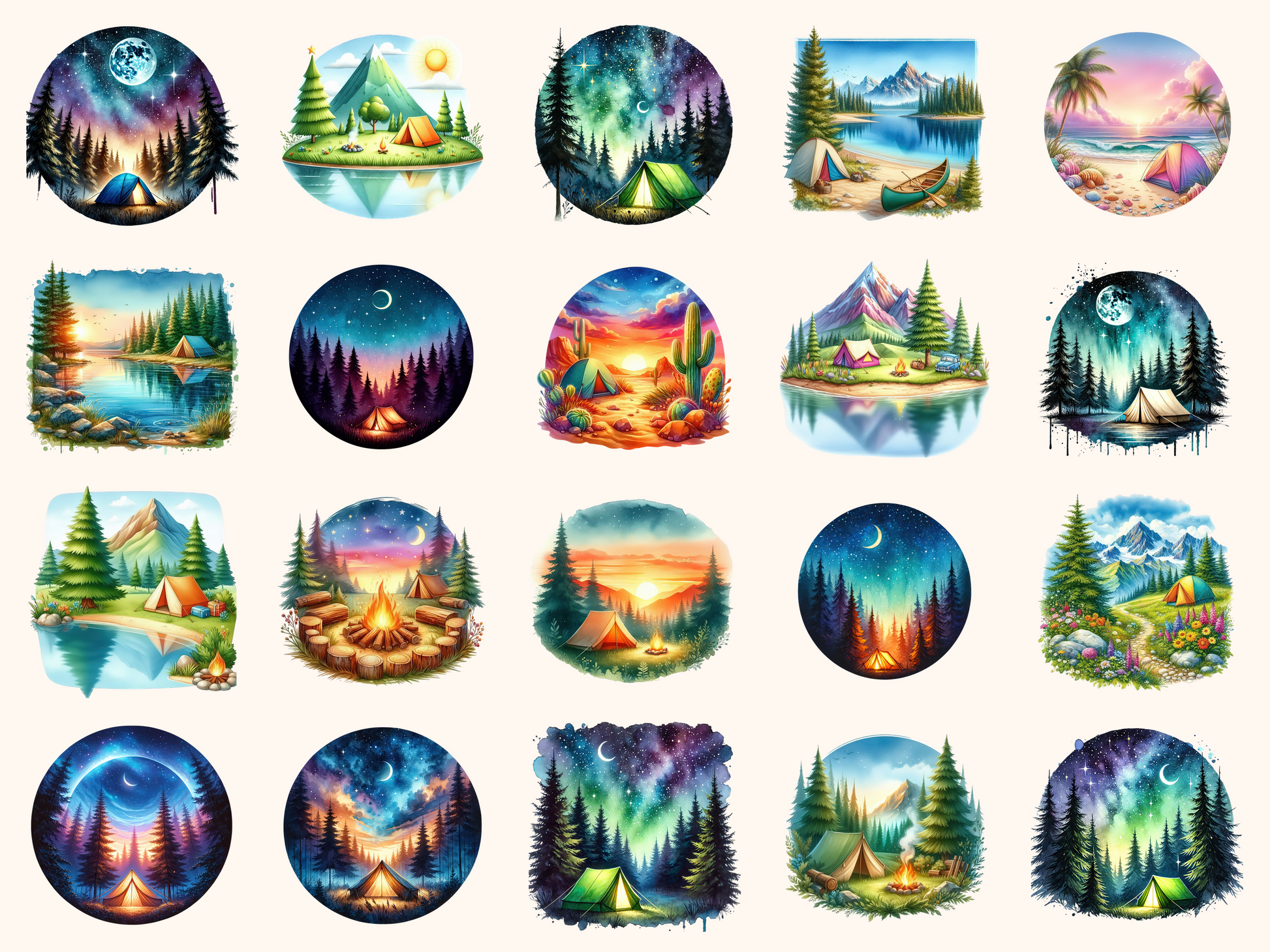Camping Landscapes Clipart