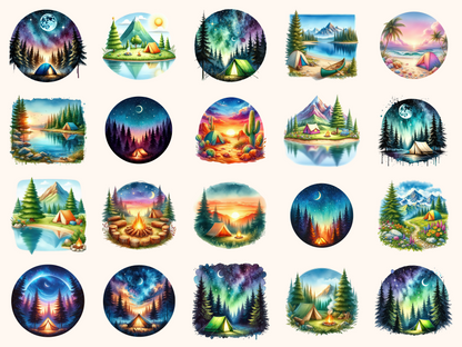 Camping Landscapes Clipart
