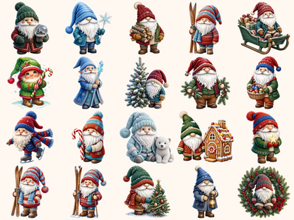 Winter Gnomes Clipart