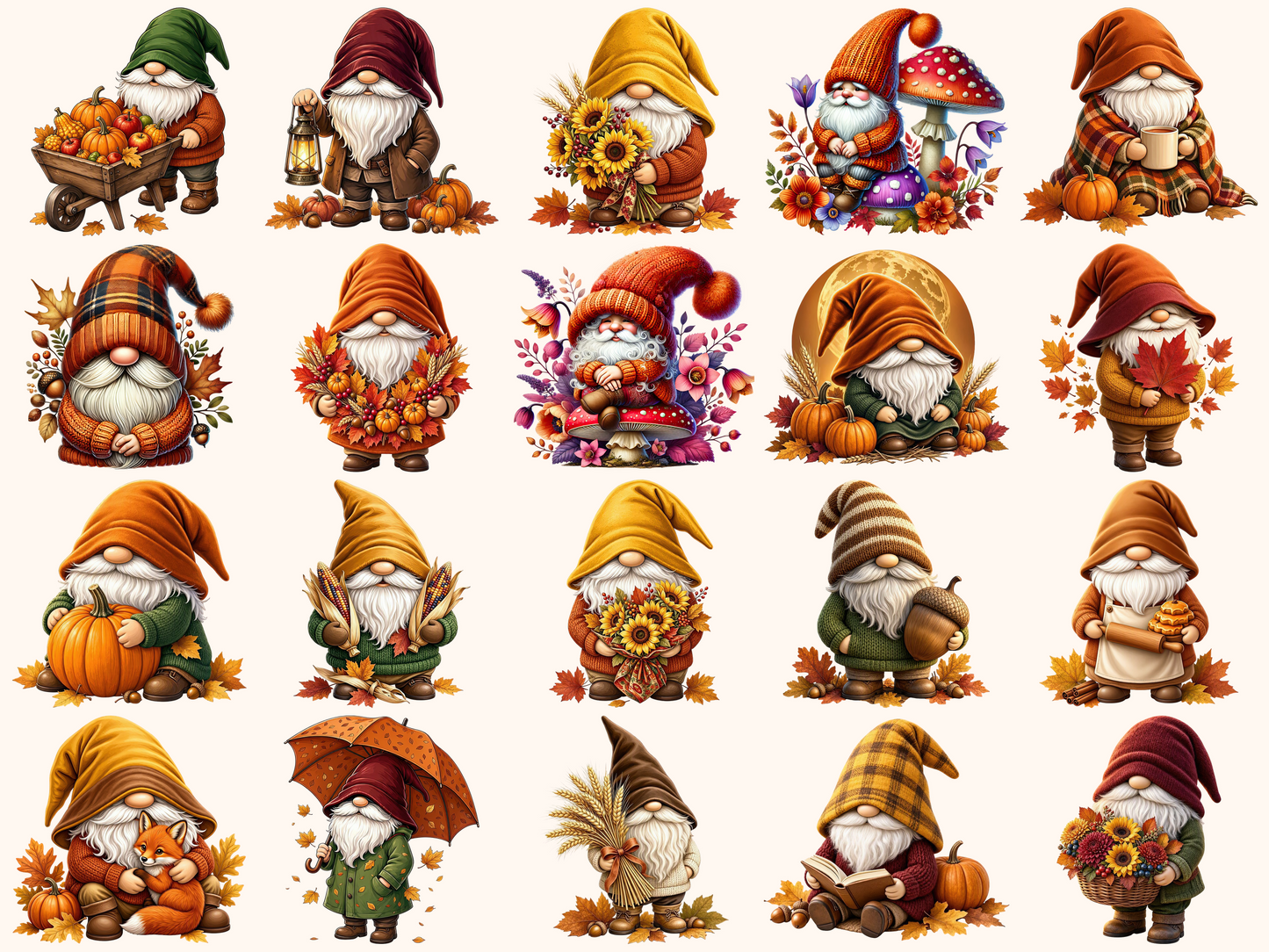 Autumn Gnomes Clipart