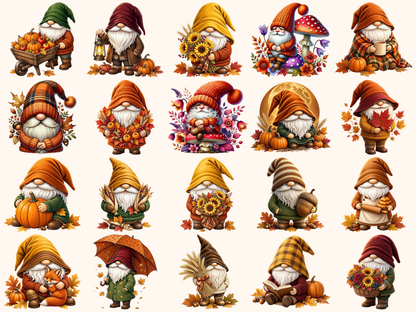 Autumn Gnomes Clipart