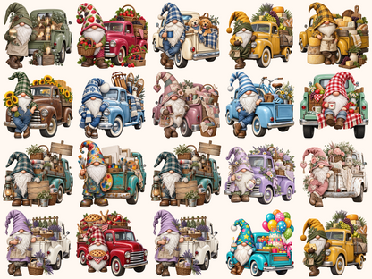 Truck Gnomes Clipart