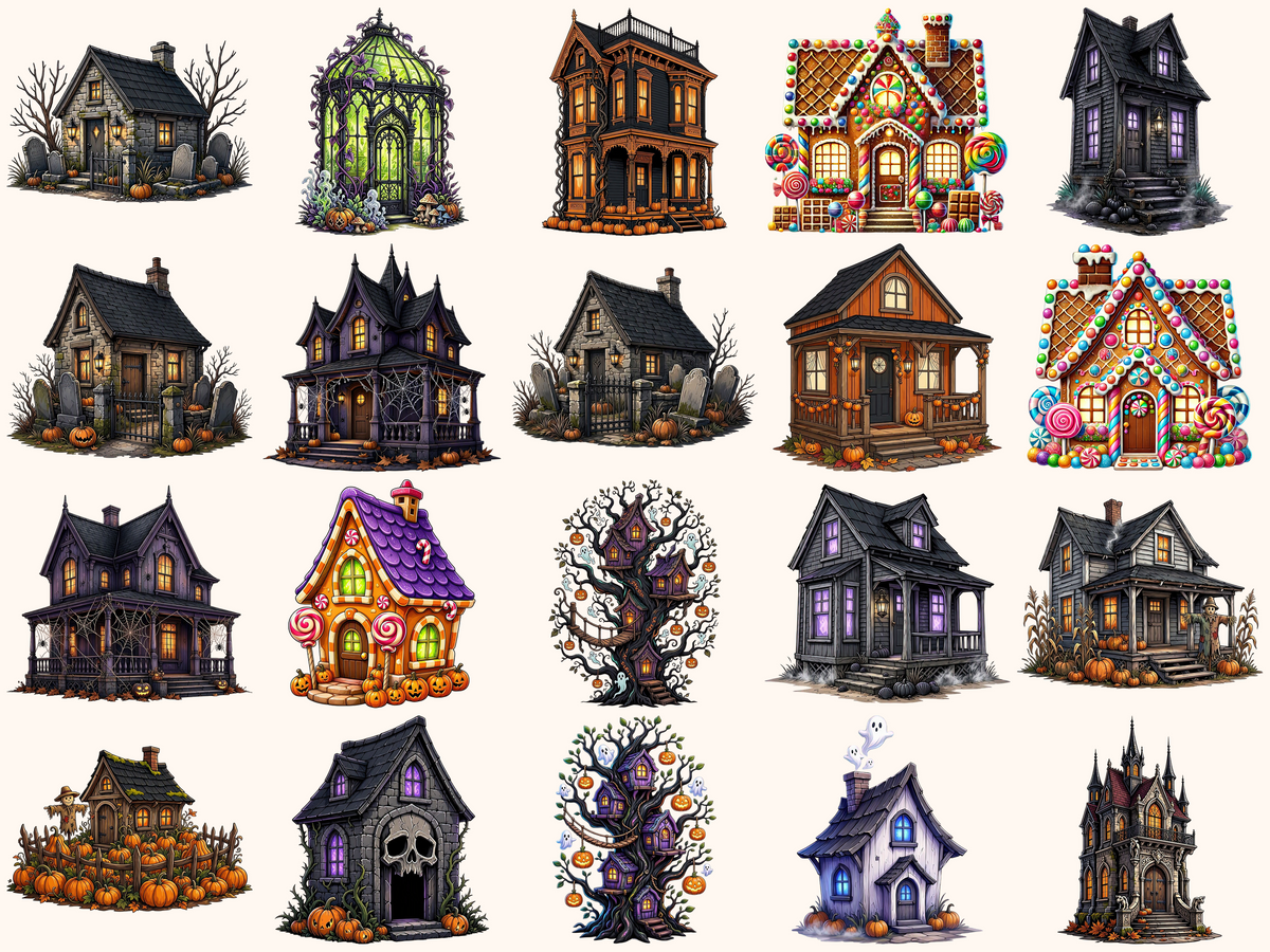 Halloween Houses Clipart