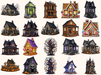 Halloween Houses Clipart