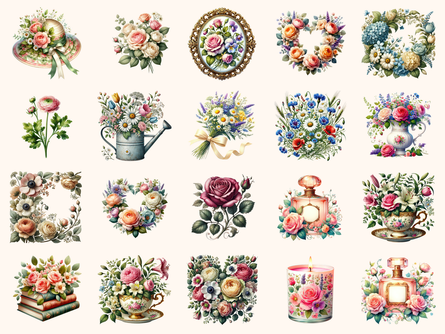 Vintage Florals Clipart