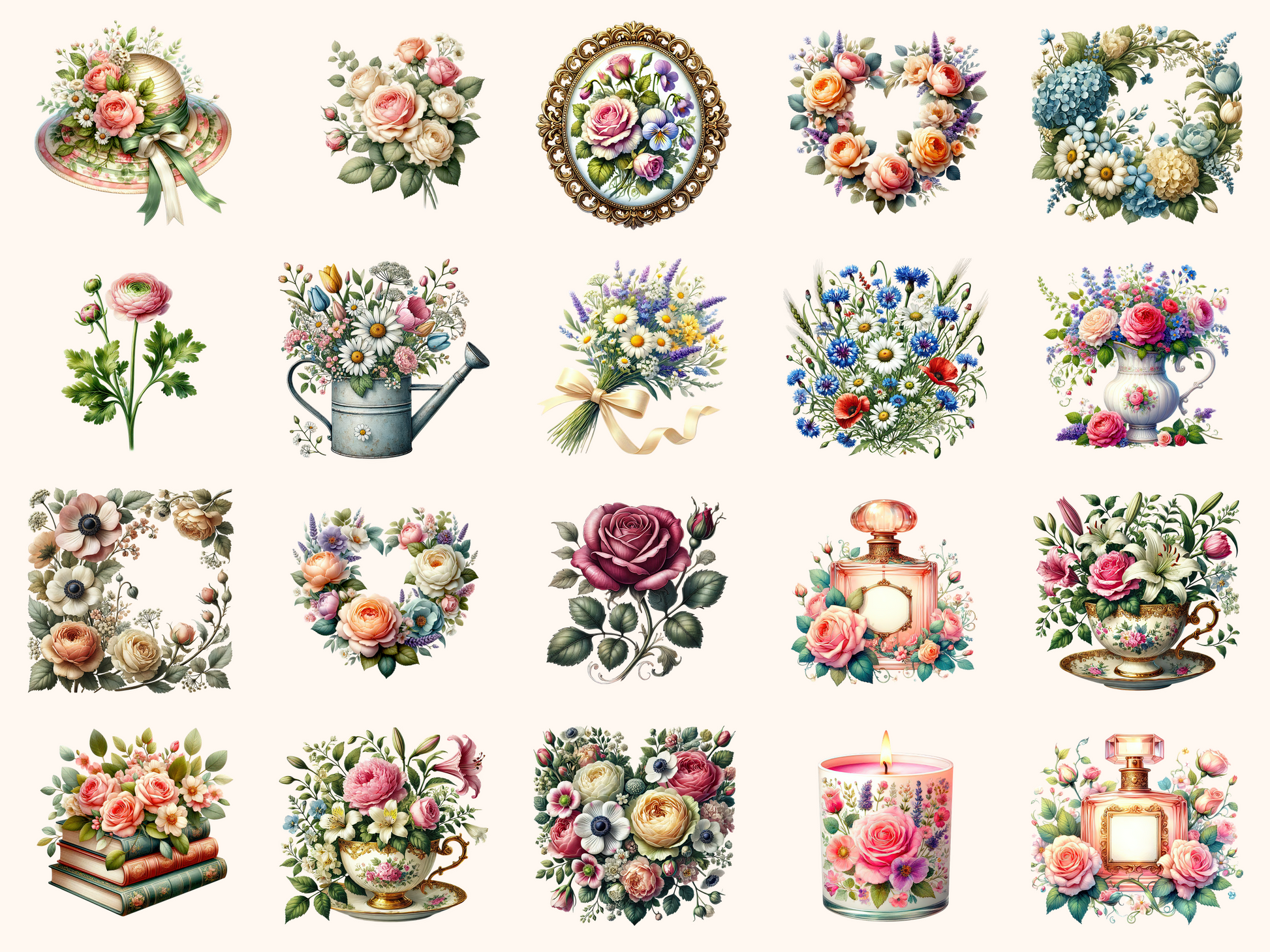 Vintage Florals Clipart