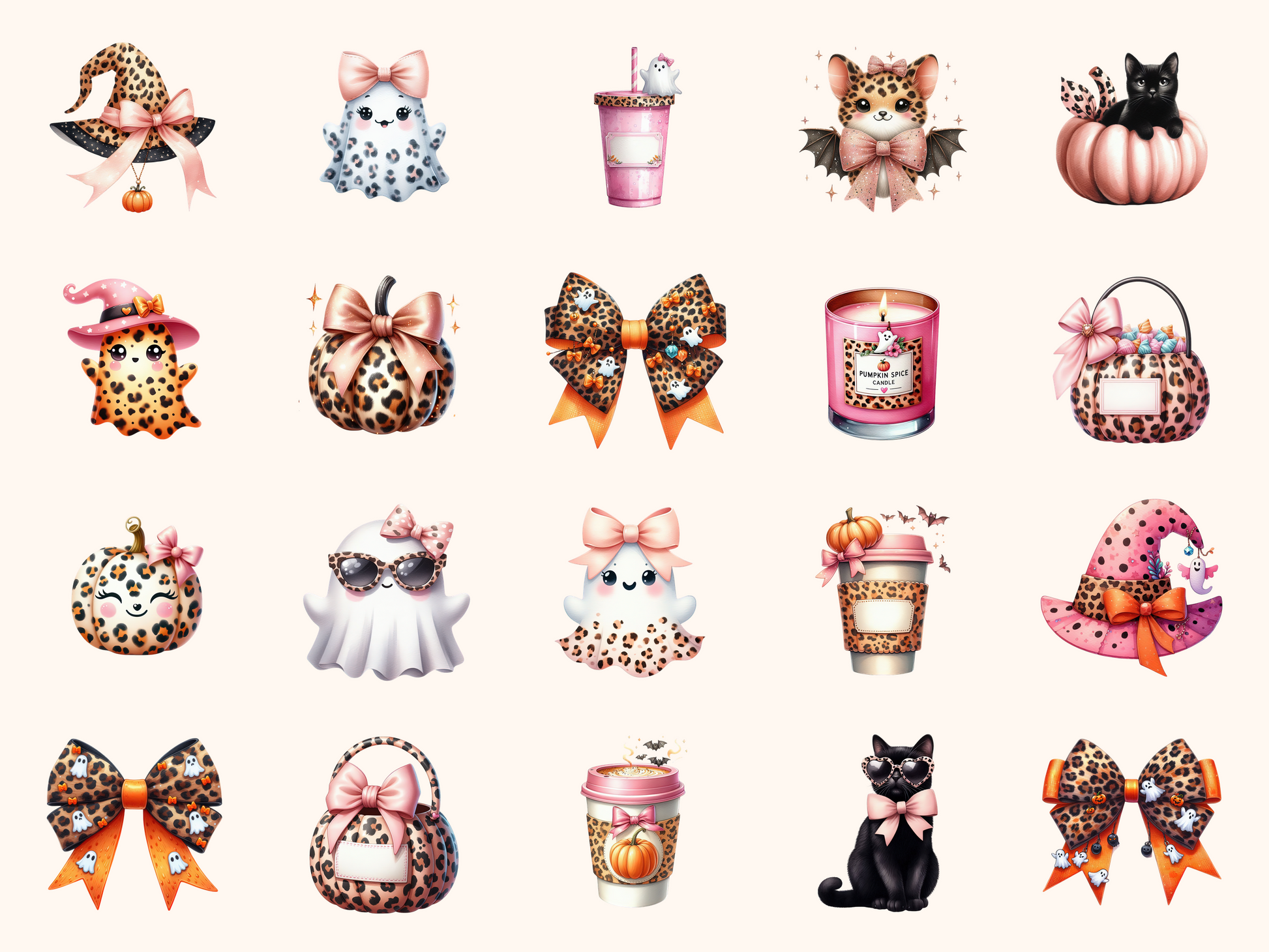 Leopard Coquette Halloween Clipart